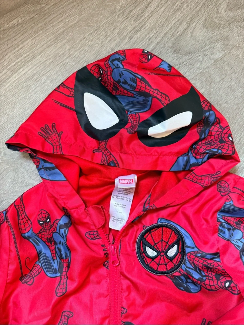 Marvel Spider-Man Red and Blue Hooded Kids Jacket - Picture 2 of 5